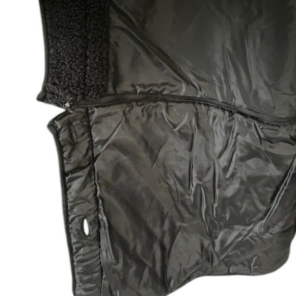 WOMAN WITHIN Black 2-in-1 Zip-Off Berber Quilted Jacket Button Down Plus Size 5X - Picture 11 of 14